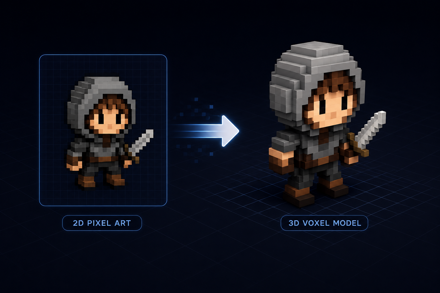 Pixel to 3D pipeline